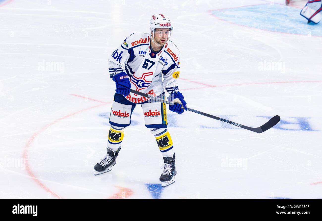 #67 Lucas Ekestahl-Jonsson, Verteidiger EHC Kloten. (Zug, Schweiz, 15.09.2023) Stockfoto