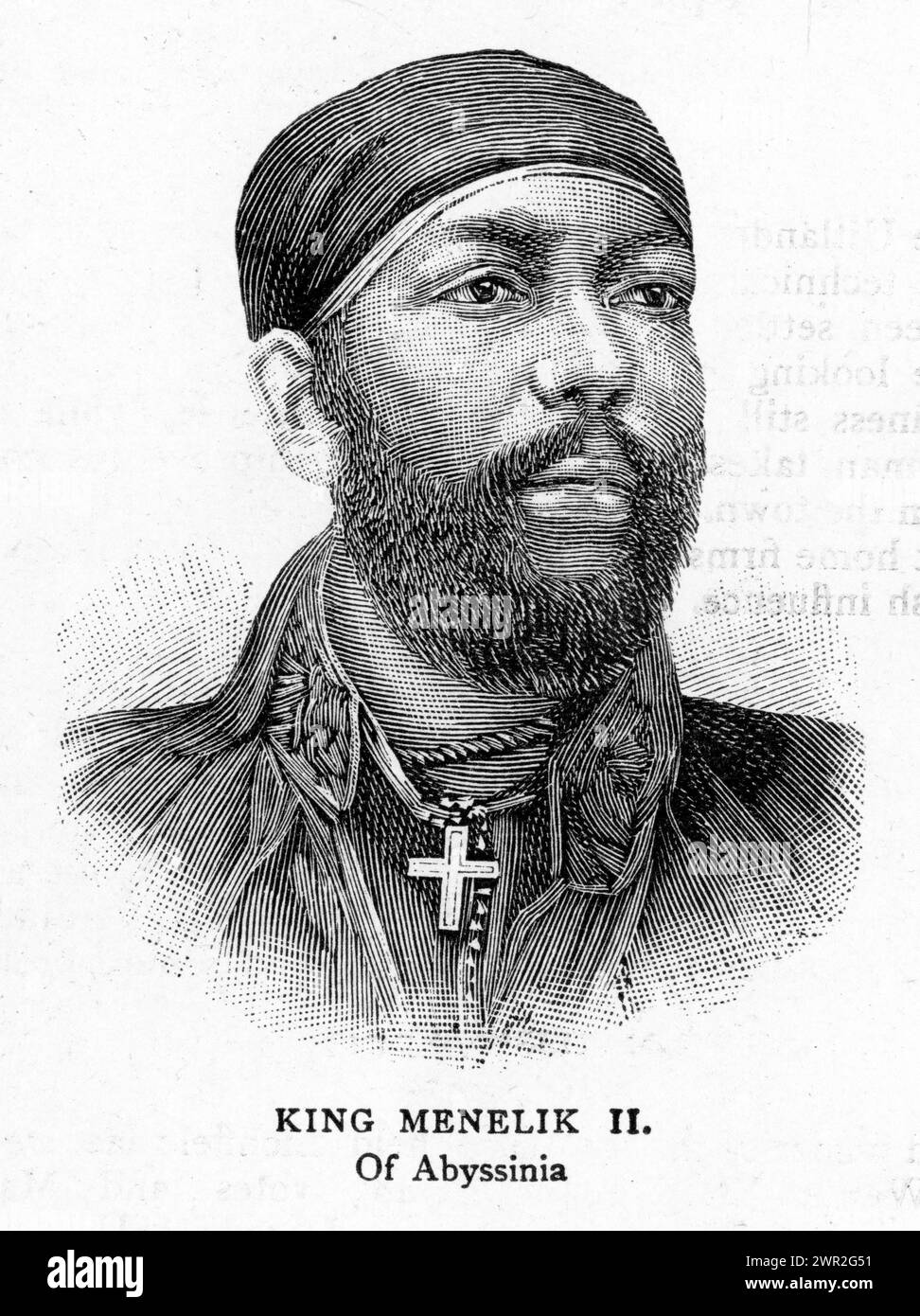 Porträt von König Menelik II. Von Abessinien, sieger der Schlacht von Adwa. Veröffentlicht um 1896. Stockfoto