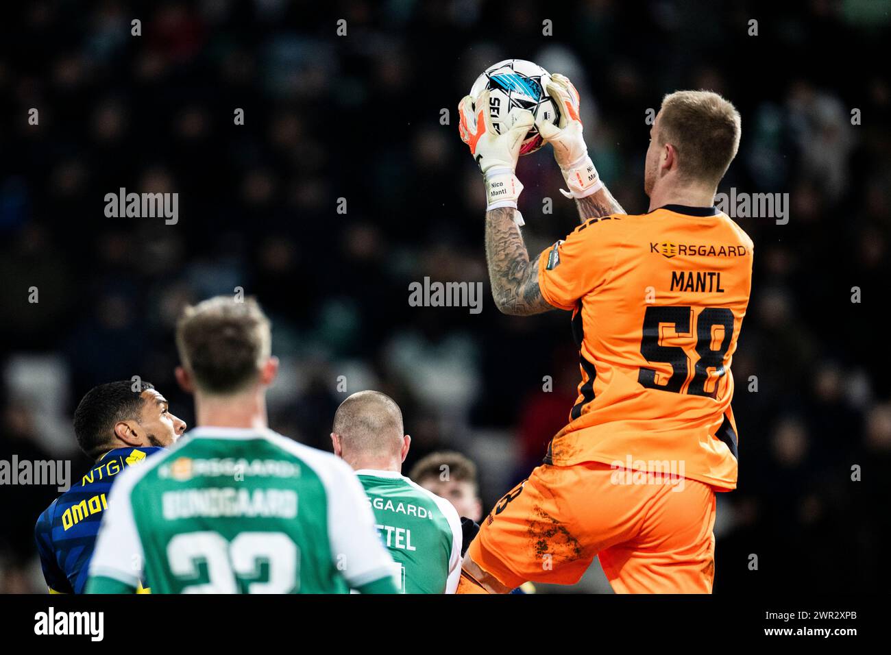 Viborg, Dänemark. März 2024. Torhüter Nico Mantl (58) von Viborg FF wurde während des 3F Superliga-Spiels zwischen Viborg FF und Broendby IF in der Energy Viborg Arena in Viborg gesehen. (Foto: Gonzales Photo/Alamy Live News Stockfoto