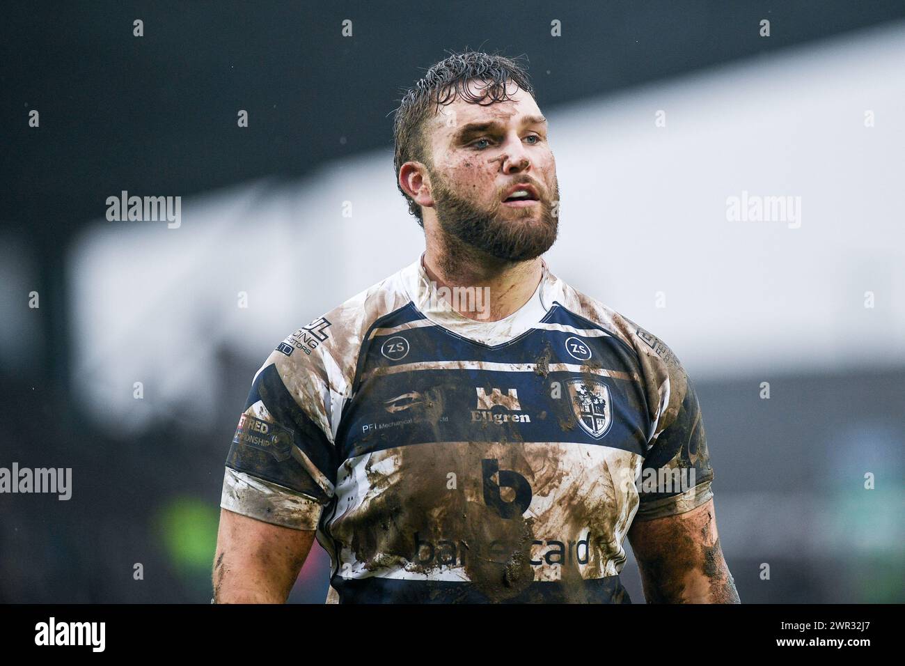 Featherstone, Großbritannien. März 2024. Zach Fishwick von Featherstone Rovers. Rugby League Betfred Challenge Cup, Featherstone Rovers vs Wakefield Trinity im Millennium Stadium, Featherstone, UK Credit: Dean Williams/Alamy Live News Stockfoto