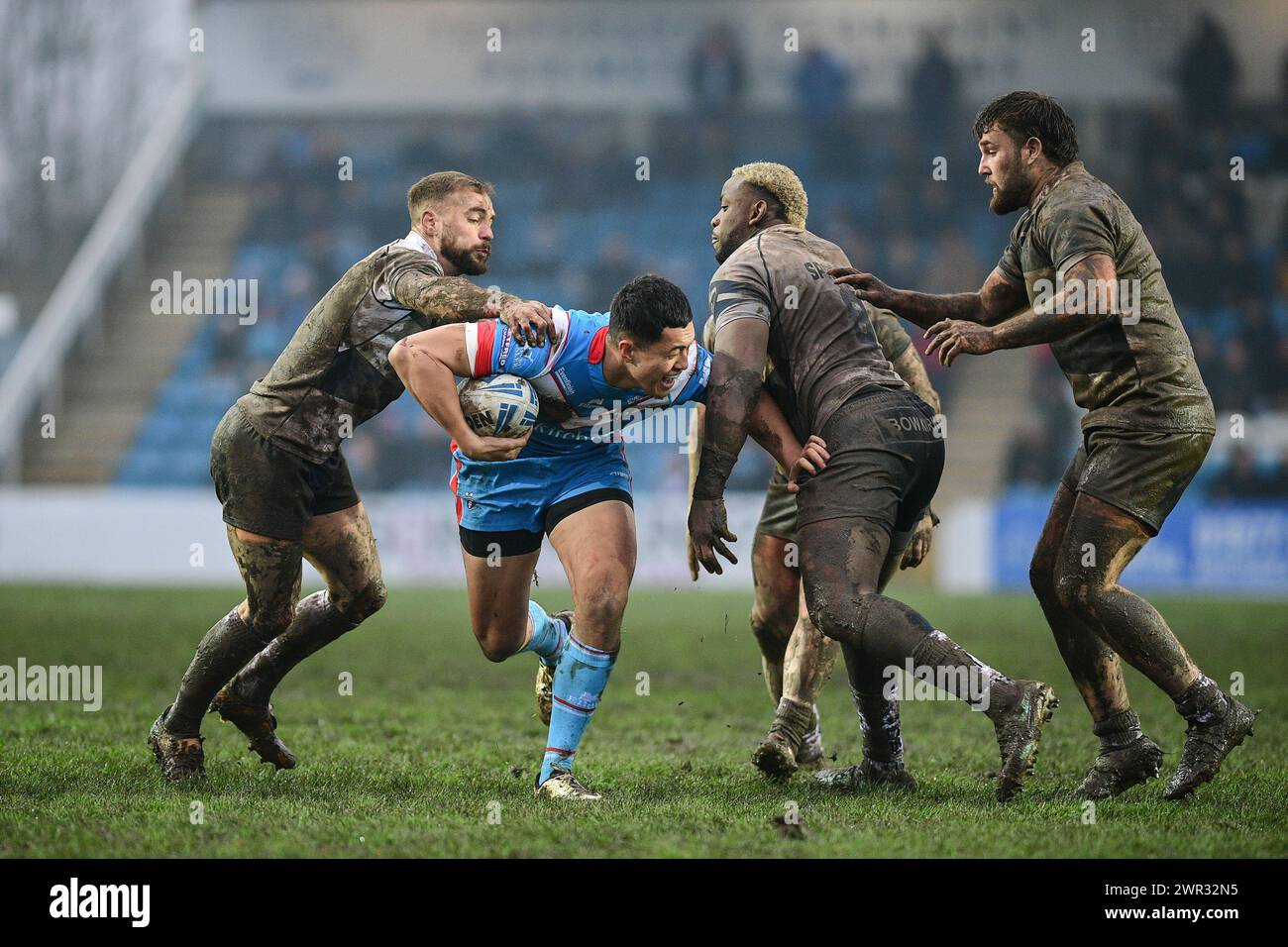 Featherstone, Großbritannien. März 2024. Wakefield Trinity's Isiah Vagana in Aktion. Rugby League Betfred Challenge Cup, Featherstone Rovers vs Wakefield Trinity im Millennium Stadium, Featherstone, UK Credit: Dean Williams/Alamy Live News Stockfoto