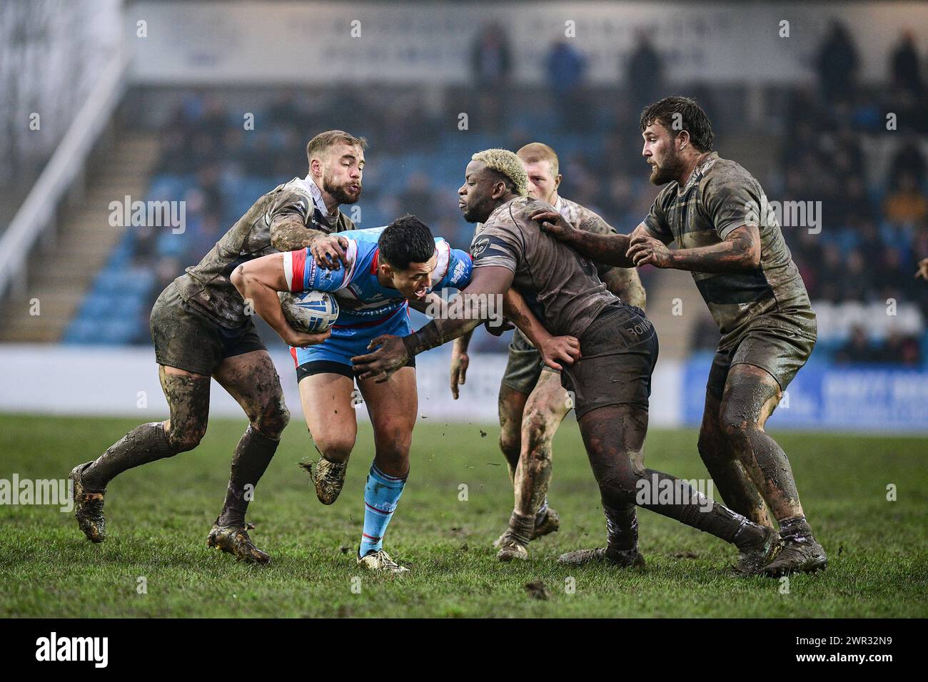 Featherstone, Großbritannien. März 2024. Wakefield Trinity's Isiah Vagana in Aktion. Rugby League Betfred Challenge Cup, Featherstone Rovers vs Wakefield Trinity im Millennium Stadium, Featherstone, UK Credit: Dean Williams/Alamy Live News Stockfoto