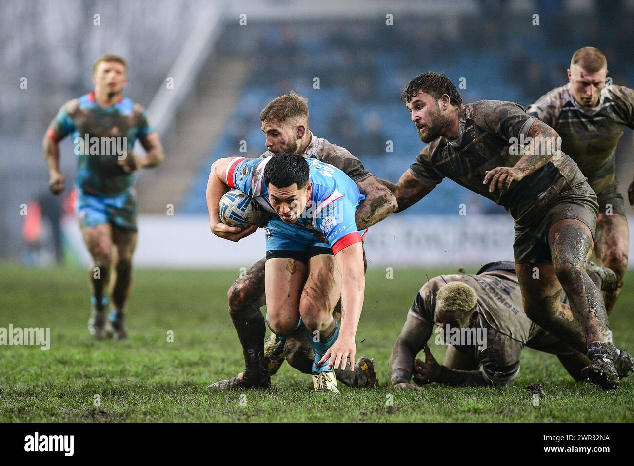 Featherstone, Großbritannien. März 2024. Wakefield Trinity's Isiah Vagana in Aktion. Rugby League Betfred Challenge Cup, Featherstone Rovers vs Wakefield Trinity im Millennium Stadium, Featherstone, UK Credit: Dean Williams/Alamy Live News Stockfoto
