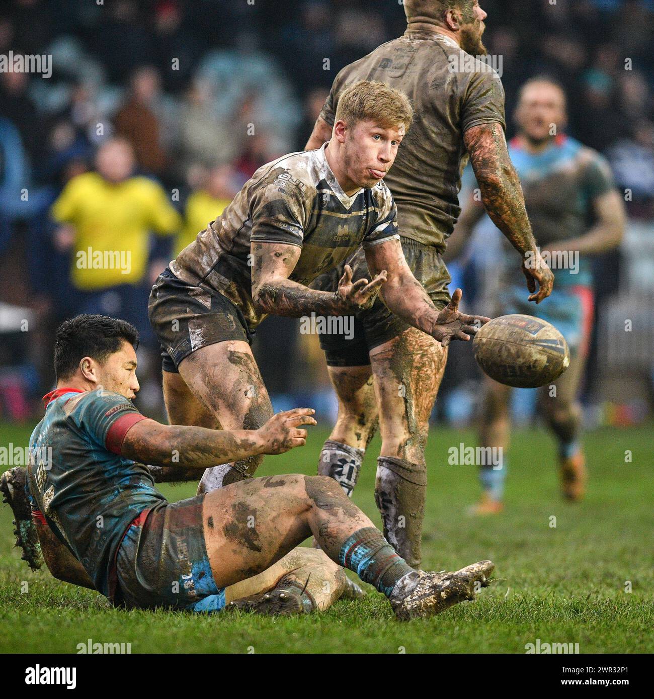 Featherstone, Großbritannien. März 2024. Harry Bowes von den Featherstone Rovers. Rugby League Betfred Challenge Cup, Featherstone Rovers vs Wakefield Trinity im Millennium Stadium, Featherstone, UK Credit: Dean Williams/Alamy Live News Stockfoto