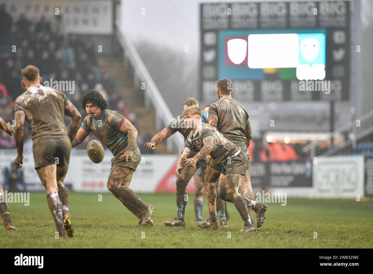 Featherstone, Großbritannien. März 2024. Thomas Lacans von den Featherstone Rovers. Rugby League Betfred Challenge Cup, Featherstone Rovers vs Wakefield Trinity im Millennium Stadium, Featherstone, UK Credit: Dean Williams/Alamy Live News Stockfoto