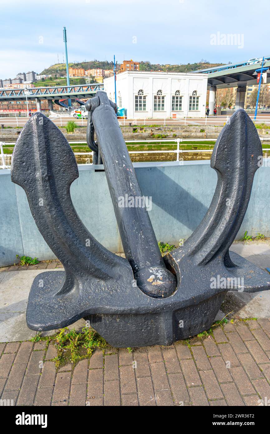 Anker des Marinemuseums von Bilbao-Baskenland-Spanien.13-3-2024 Stockfoto