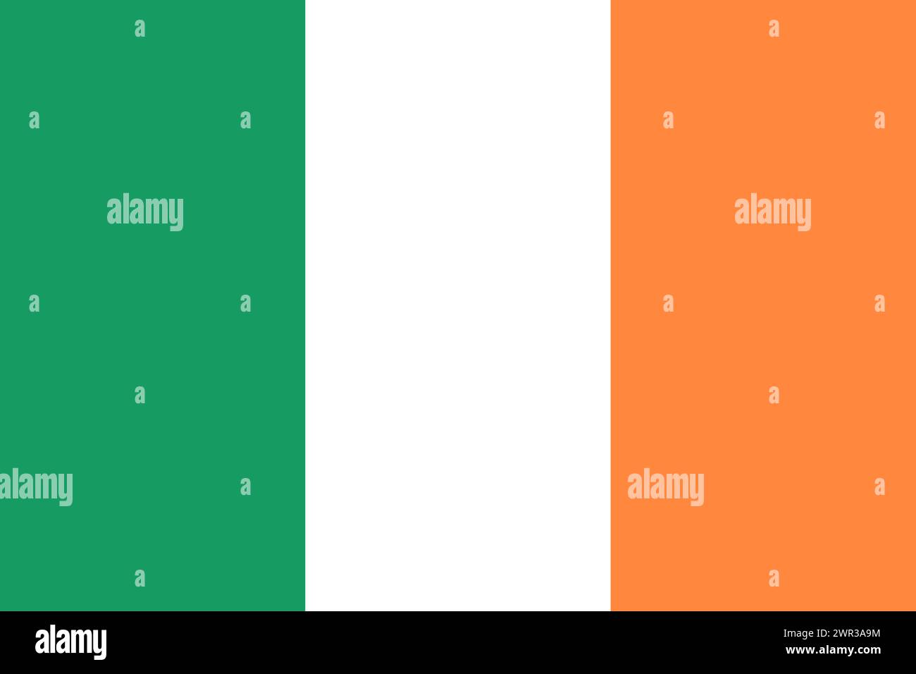 Irland Vektorflagge in offiziellen Farben und 3:2-Seitenverhältnis. Stock Vektor