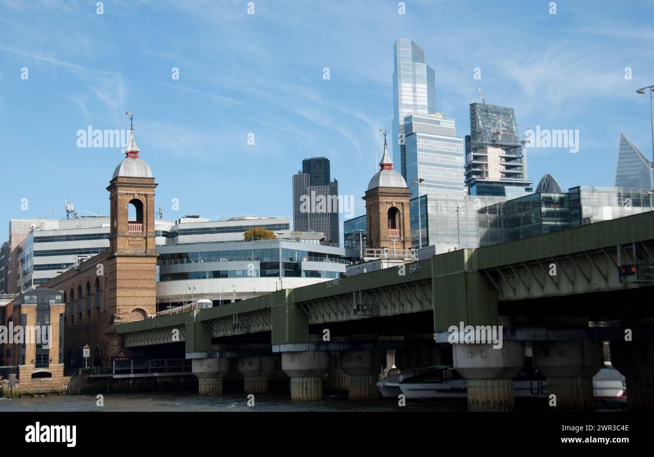 Cannon Street Railway Bridge, Themse, London, Großbritannien Stockfoto