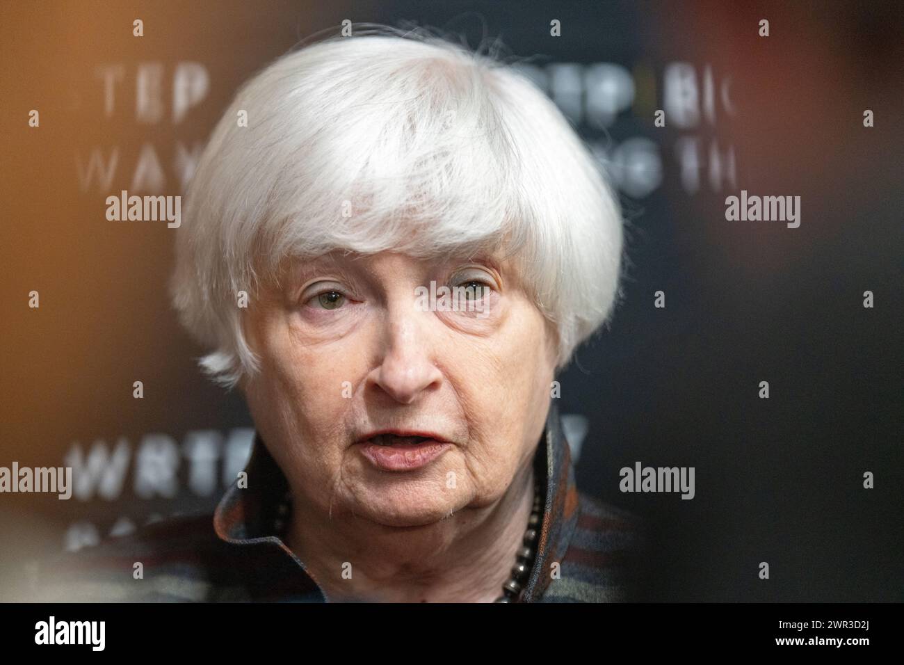 Nahporträt von Janet Yellen, US-Finanzministerin Stockfoto