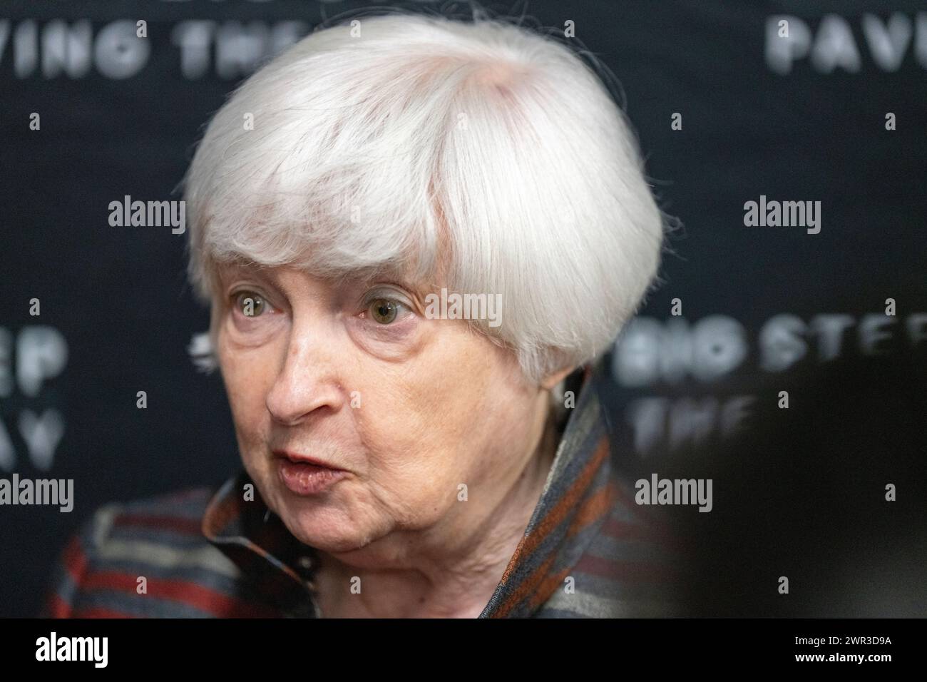 Nahporträt von Janet Yellen, US-Finanzministerin Stockfoto