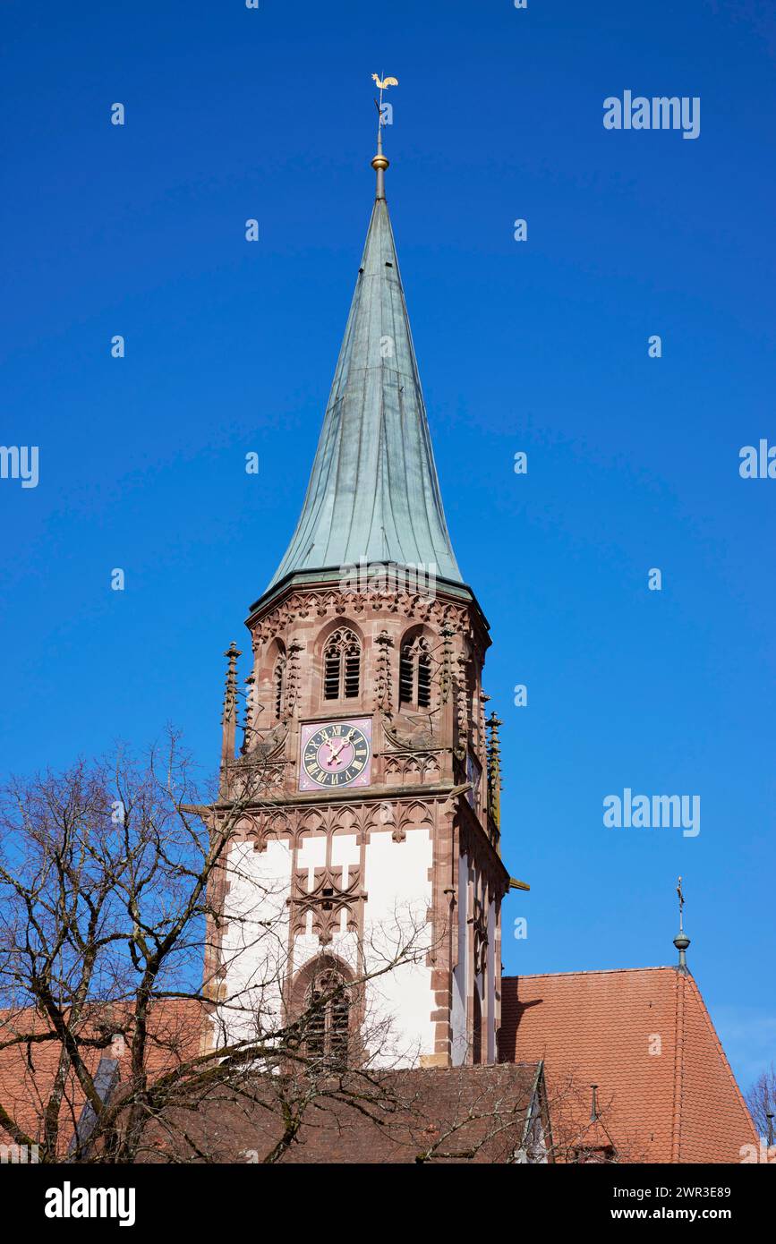 Kirchturm von St. Blasius im Glottertal, Stadtteil Breisgau-Hochschwarzwald, Baden-Wuerttemberg Stockfoto