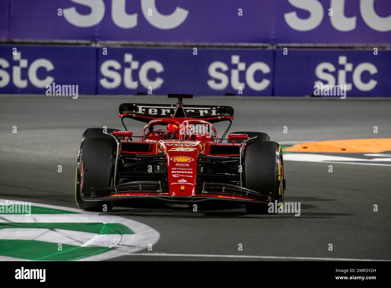 Dschidda, Saudi-Arabien, 10. März 2024, Charles Leclerc aus Monaco tritt für Ferrari an. Renntag, Runde 02 der Formel-1-Meisterschaft 2024. Quelle: Michael Potts/Alamy Live News Stockfoto