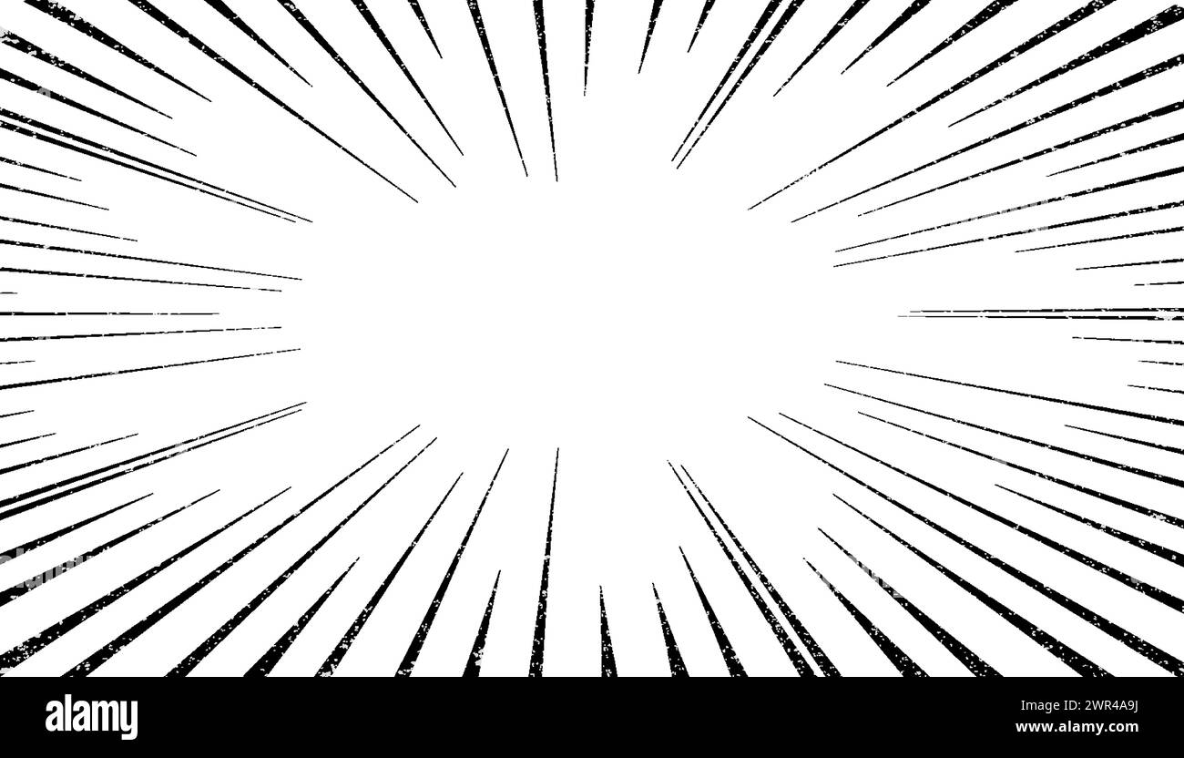 Manga-Geschwindigkeit Burst-Rahmen radiale Anime-Geschwindigkeit Linien Vektor-Illustration. Stock Vektor
