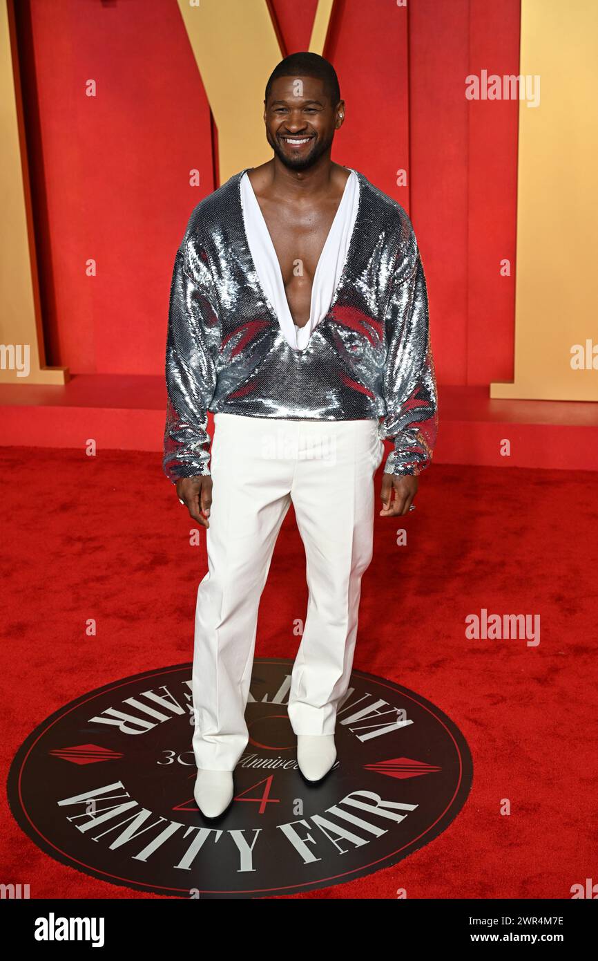 Er besuchte die Vanity Fair Oscar Party im Wallis Annenberg Center for the Performing Arts in Beverly Hills, Los Angeles, Kalifornien. Bilddatum: Sonntag, 10. März 2024. Stockfoto