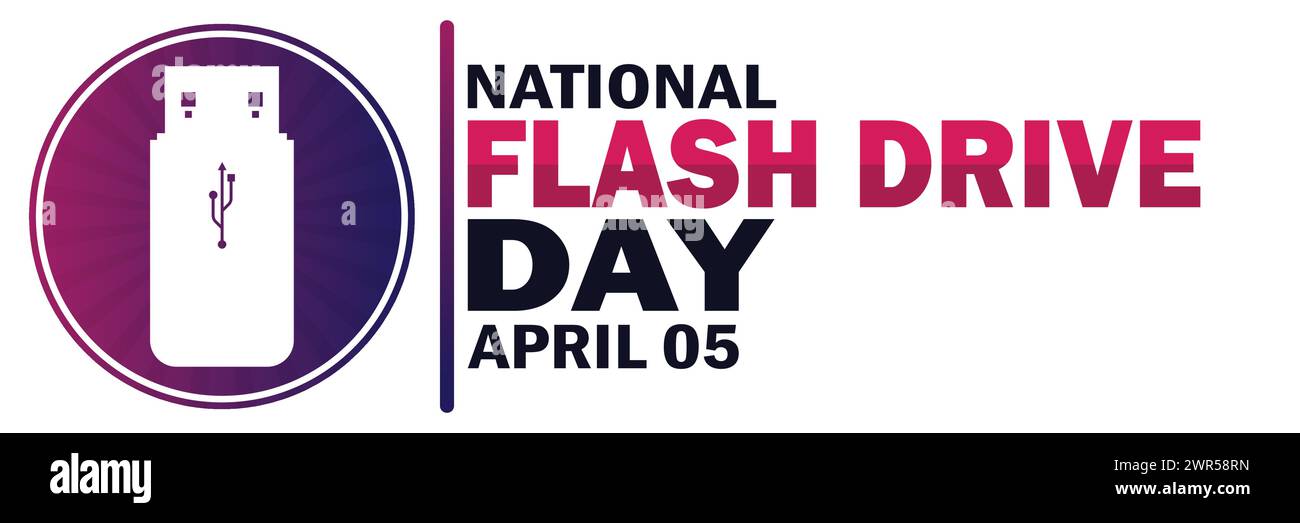 National Flash Drive Day. Geeignet für Grußkarten, Poster und Banner. Stock Vektor