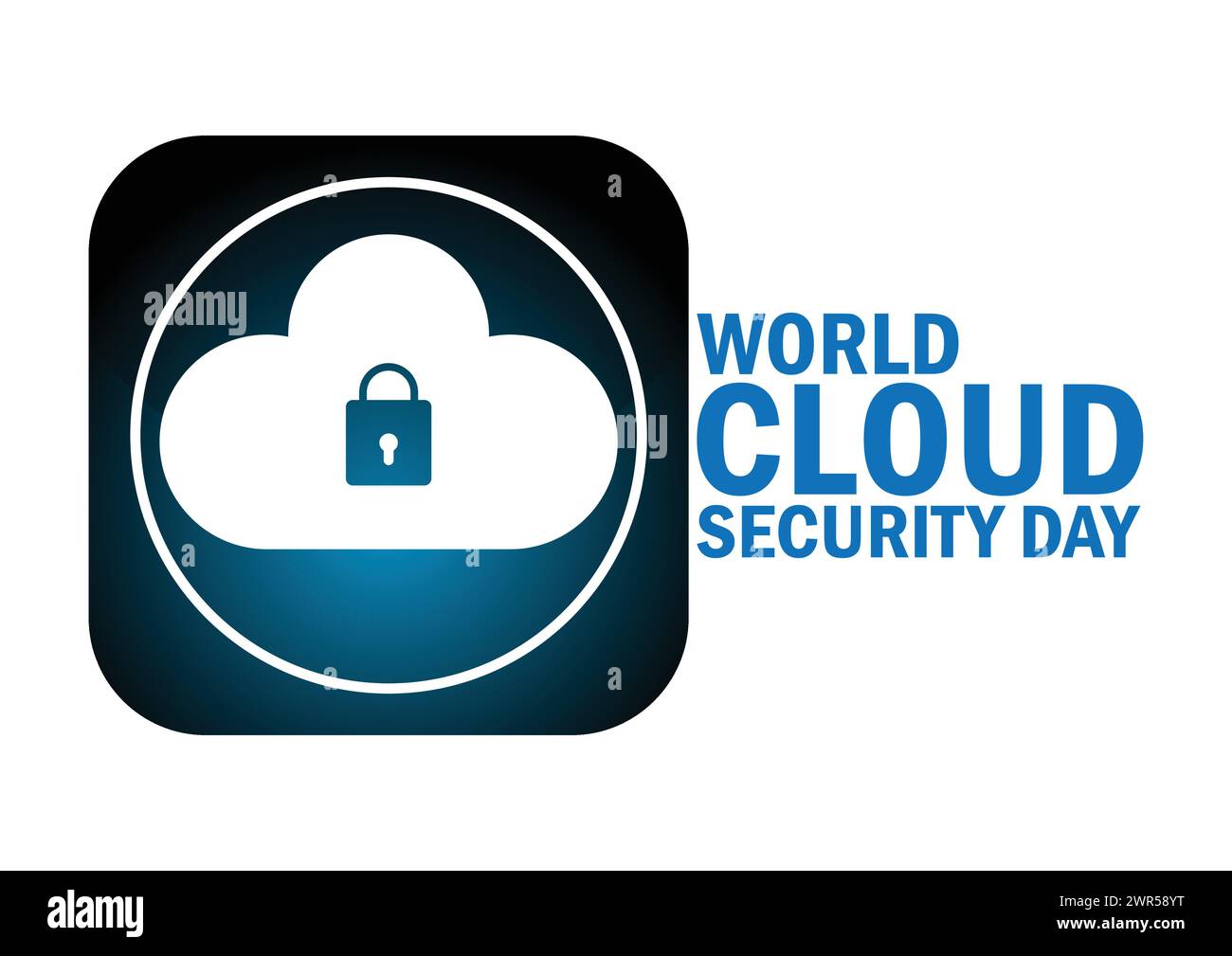 Hintergrundbild zum World Cloud Security Day mit Formen und Typografie. World Cloud Security Day, Hintergrund Stock Vektor