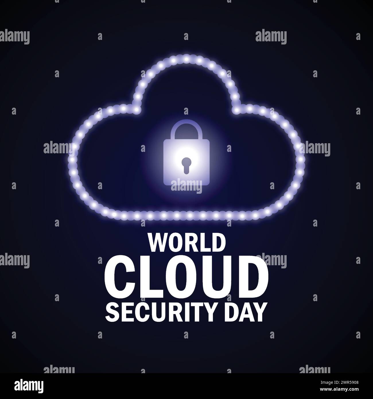 Hintergrundbild zum World Cloud Security Day mit Typografie. World Cloud Security Day, Hintergrund Stock Vektor