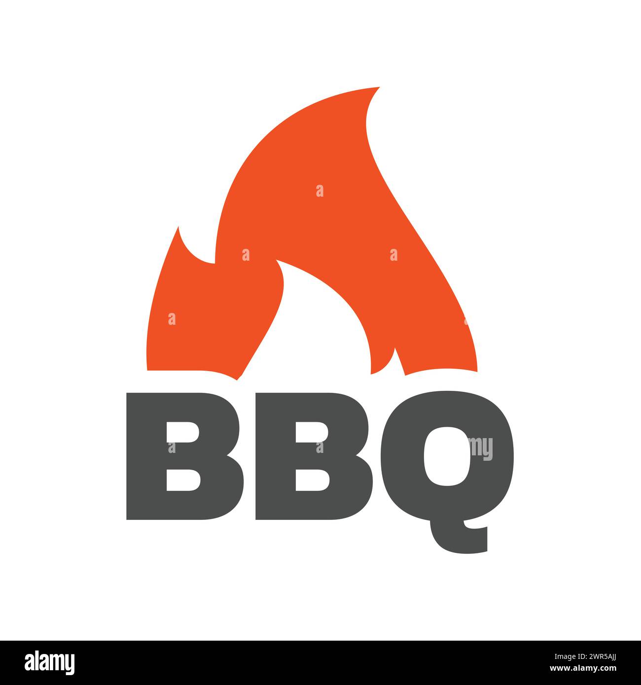 Grill mit Flammenvektorsymbol. BBQ Fire Symbol Logo. Stock Vektor