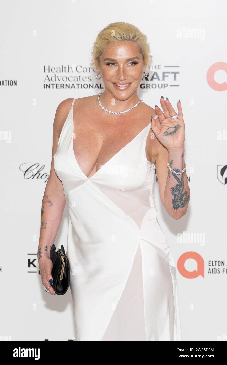 Kesha nimmt am 10. März 2024 an der 32. Jährlichen Elton John AIDS Foundation Academy Awards Viewing Party im City of West Hollywood Park in West Hollywood Teil. (Foto: Corine Solberg/SipaUSA) Stockfoto