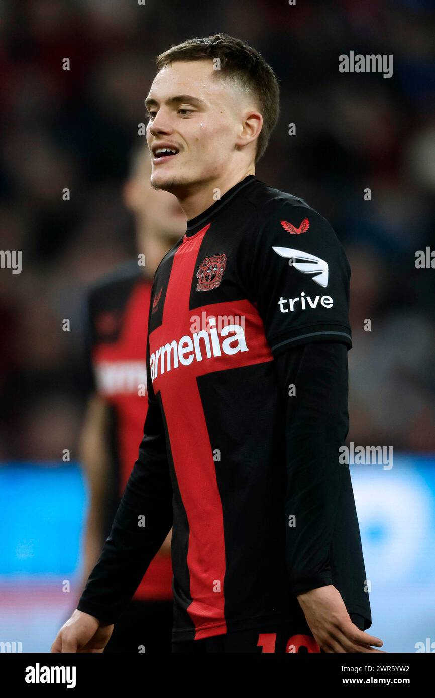 Leverkusen, Deutschland 1. Fussball-Bundesliga, 25. Spieltag, Spieltag 25 Bayer 04 Leverkusen : VFL Wolfsburg 2-0 10. 03. 2024 in der Bay-Arena in Leverkusen Florian WIRTZ (LEV) Foto: Norbert Schmidt, Düsseldorf Stockfoto