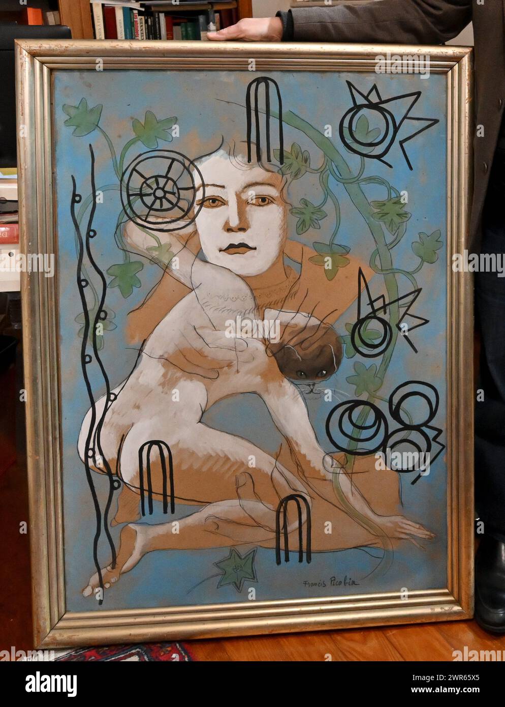 Toulouse, Frankreich. März 2024. © PHOTOPQR/LA DEPECHE DU MIDI/FREDERIC CHARMEUX ; TOULOUSE ; 09/03/2024 ; DDM FREDERIC CHARMEUX - VENTE AUX ENCHERES DU TABLEAU ' HARMAS ' DE FRANCIS PICABIA ( 1928 ) PAR MAITRE REMY FOURNIE/Toulouse, Frankreich, 9. märz 2024 Harmas, gemalt von FRANCIS Picabia, wird auf Versteigerungen: MAXPPP/Alamy Live News Stockfoto