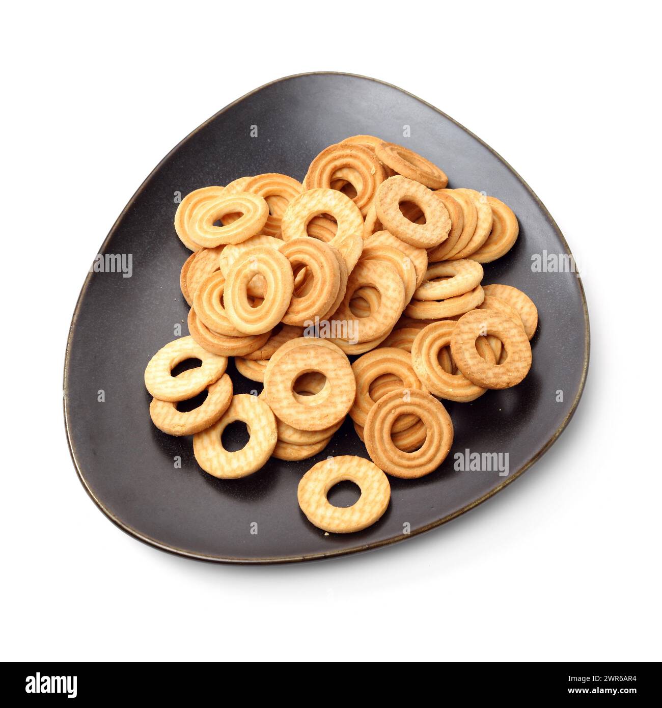 Cookies auf weißem Hintergrund Stockfoto