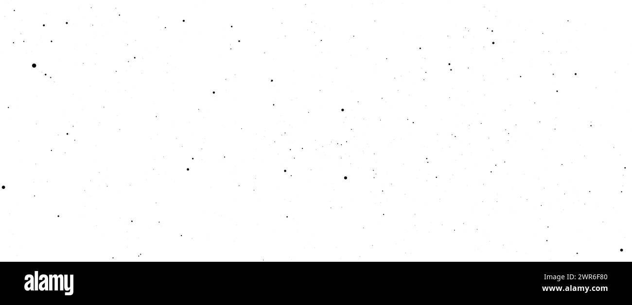 Grunge-Stempel, Vintage-Effekt, Spuren der Antike. Dunkle Staubpartikel auf weißem Hintergrund. Altes schwarzes Papier oder Pappe als Hintergrund. Vektor Stock Vektor