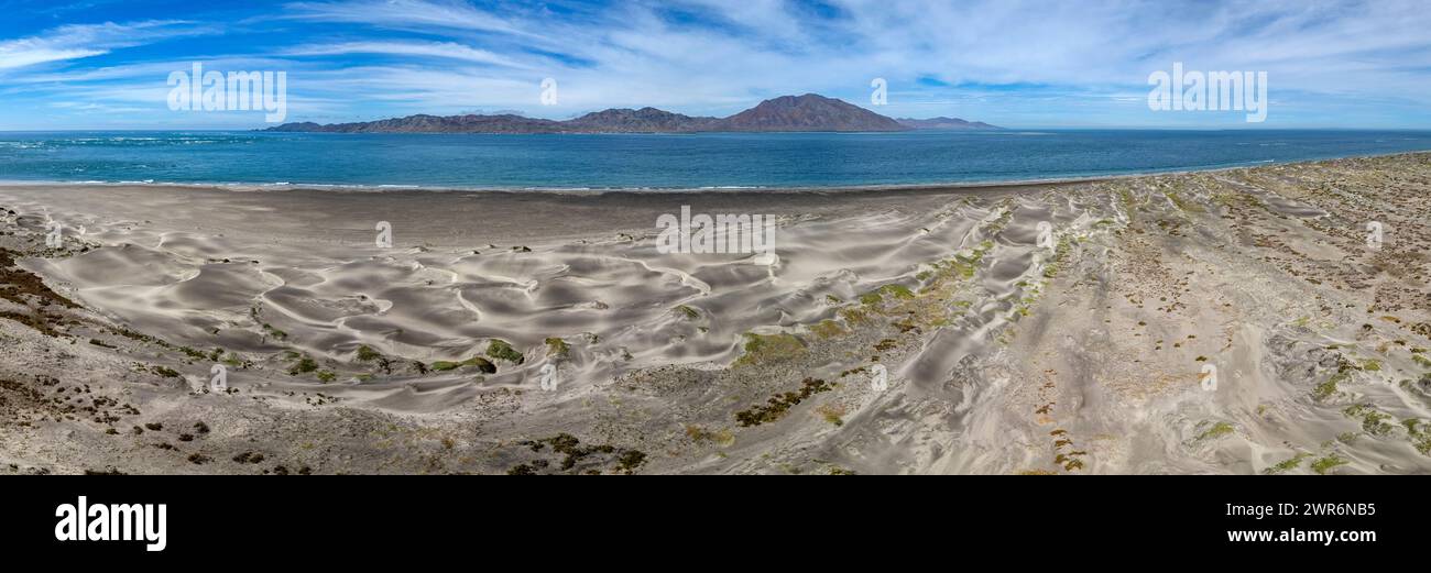 marguerite Insel Puerto chale magdalena Bucht Panoramablick aus der Vogelperspektive baja california sur Stockfoto