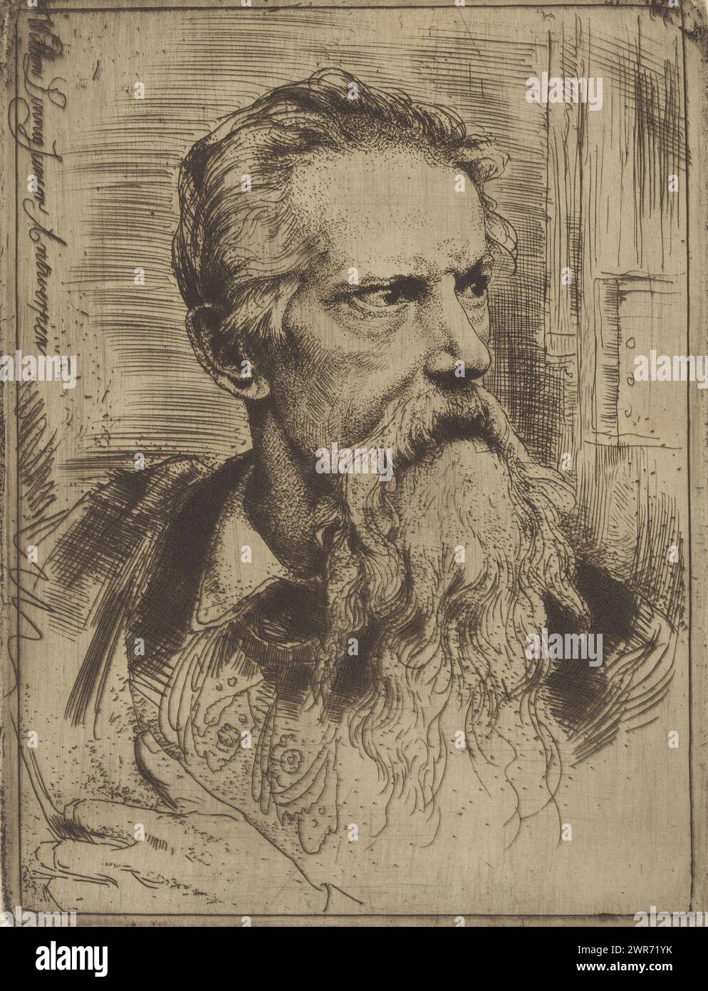 Porträt von Franz Liszt, Druckerei: Willem Linnig (II), 1852 - 1889, Papier, Ätzen, Trockenspitze, Höhe 188 mm x Breite 137 mm, bedruckt Stockfoto