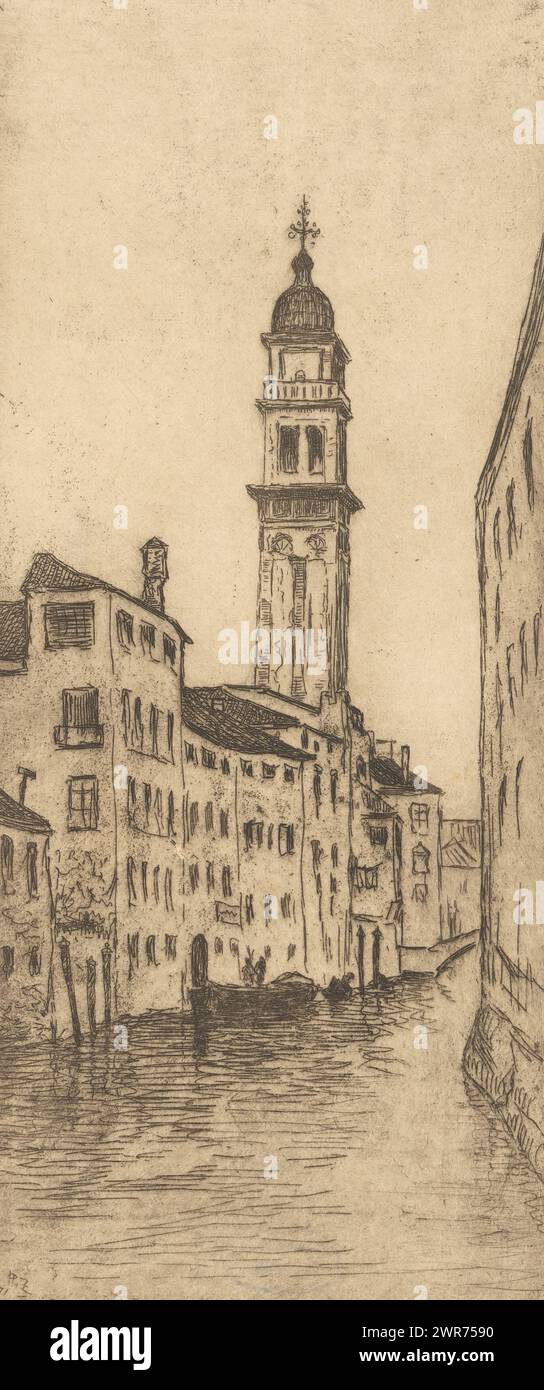 Canal in Venedig, Eglise et canaletto (Originaltitel), Druckerei: Philip Zilcken, 1895, Papier, Ätzen, Höhe 210 mm x Breite 90 mm, Druck Stockfoto