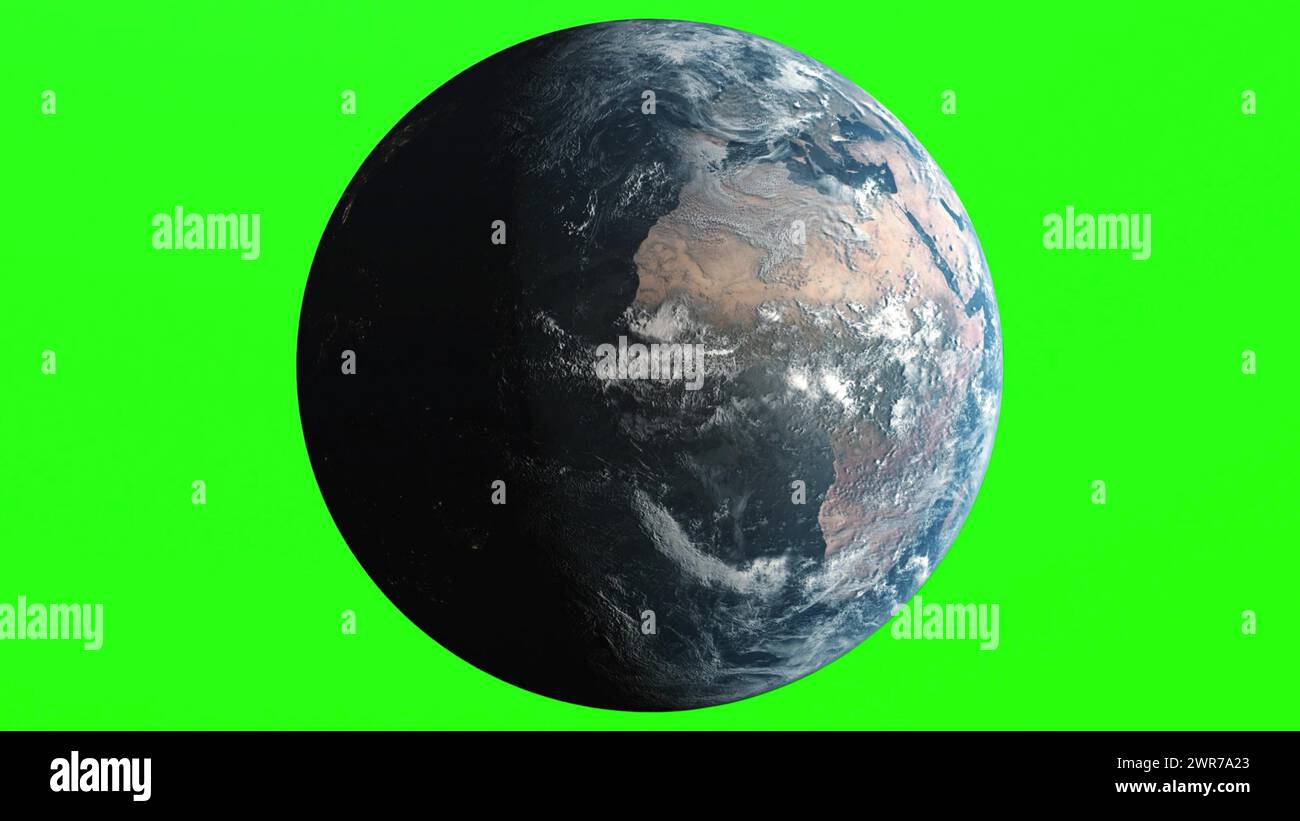 Realistische Erde. Perfekt für Ihren eigenen Hintergrund mit grünem Bildschirm. Sehr detaillierte Textur. 3D-Abbildung Stockfoto