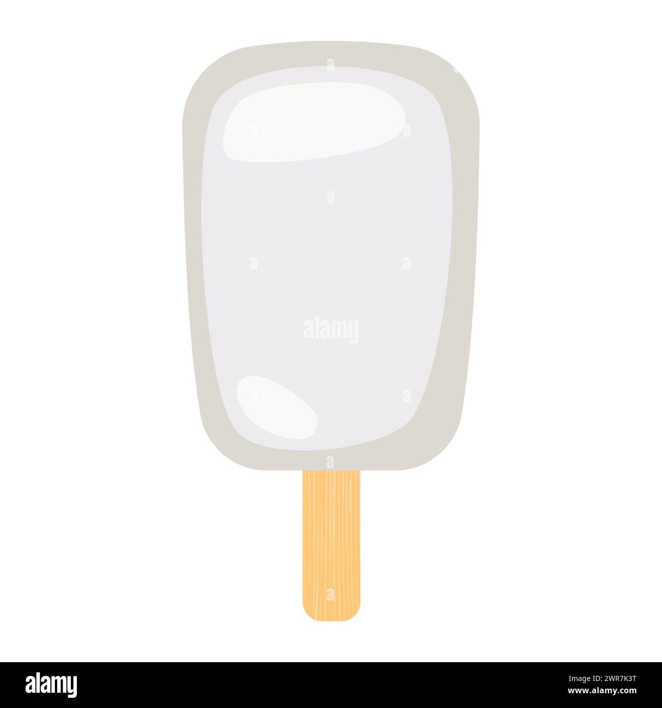 Vektor-Illustration von Eis. Eiscreme auf einem Holzstock Stock Vektor