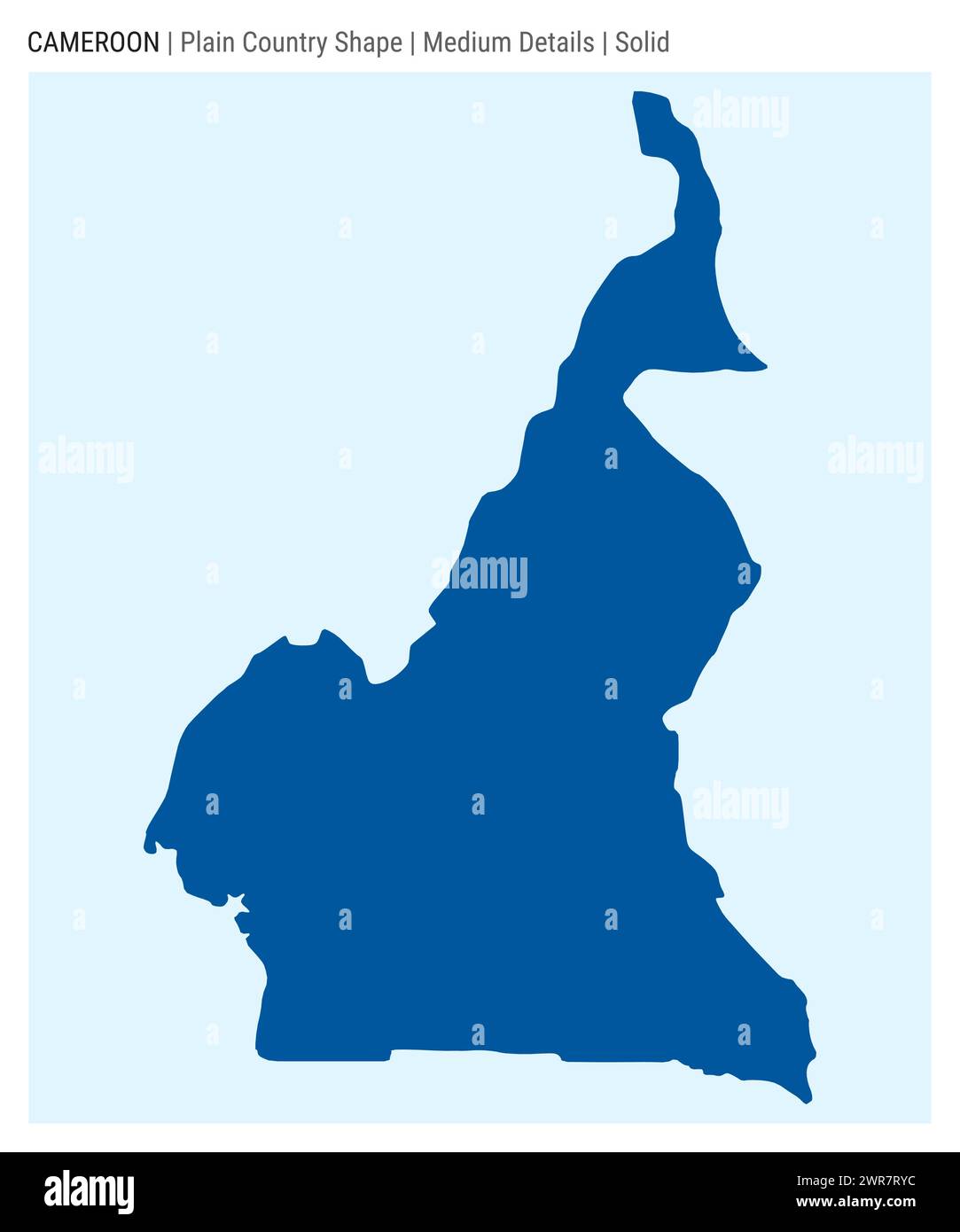 Kamerun einfache Landkarte. Mittlere Details. Solide Ausführung. Die Form Kameruns. Vektorabbildung. Stock Vektor