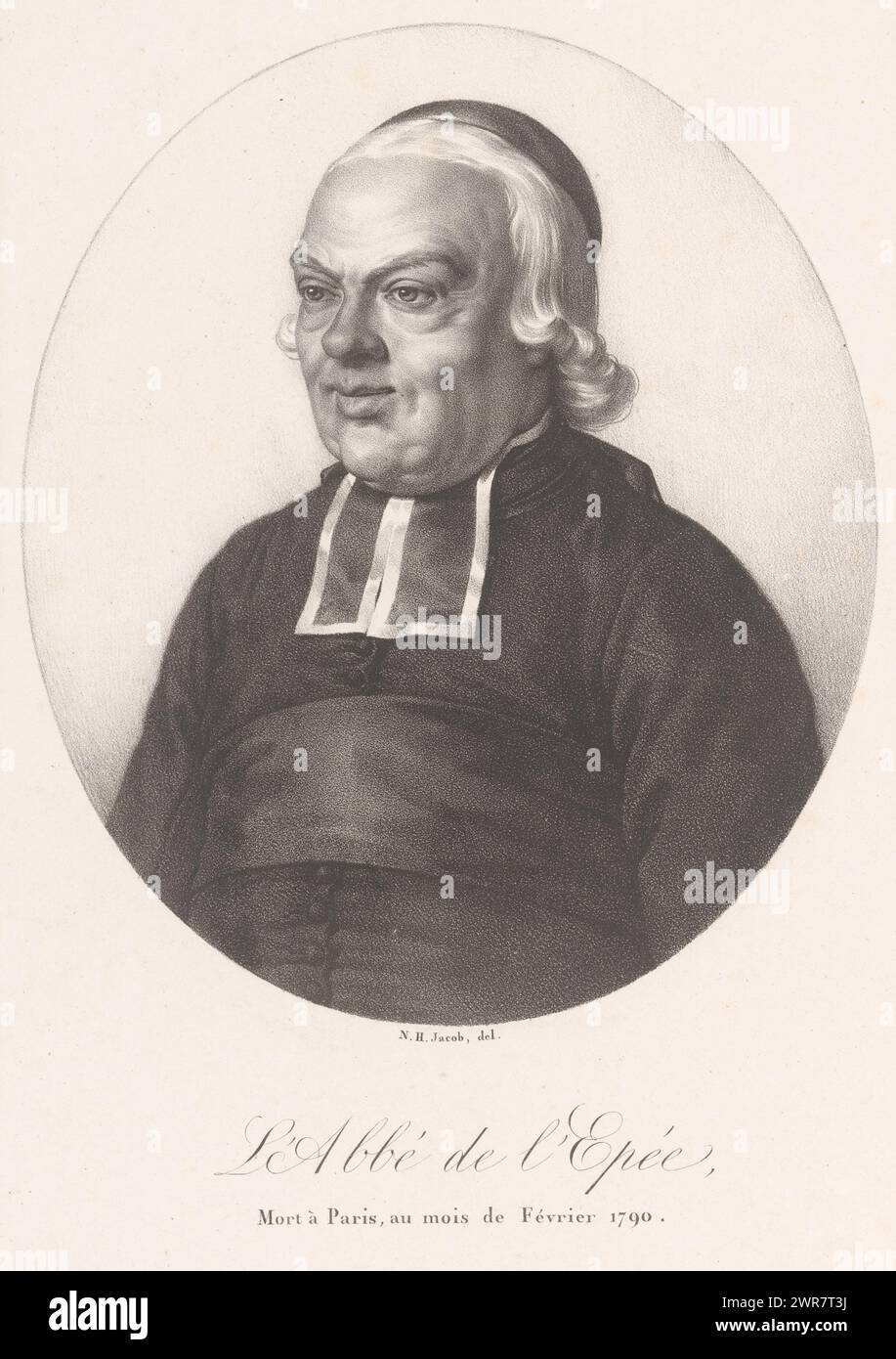 Porträt von Charles-Michel de L'Epée, L'Abbé de l'Epée (Titel zum Objekt), Druckerei: Nicolas Henri Jacob, Drucker: Senefelder & Co., Verlag: Jean Pierre Sudre (1783-1866), Paris, 1825 - 1827, Papier, Höhe 300 mm x Breite 202 mm, Druck Stockfoto