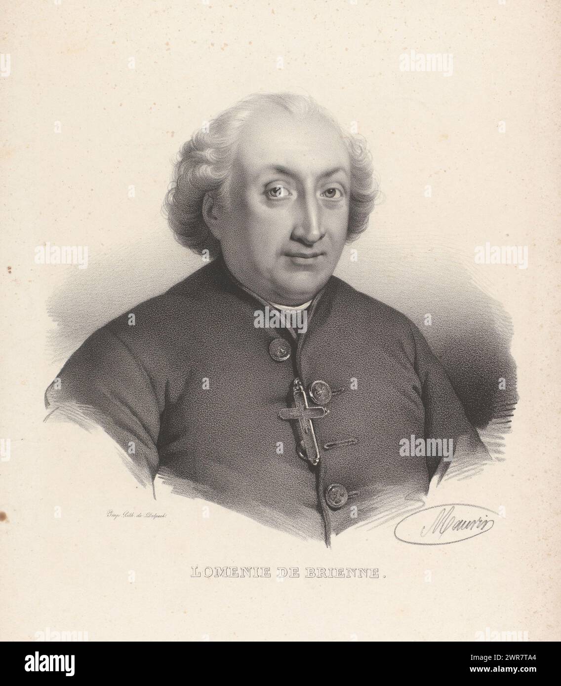 Porträt von Etienne-Charles de Loménie de Brienne, Lomenie de Brienne (Titel auf Objekt), Druckerei: Nicolas Maurin, Drucker: veuve Delpech (Naudet), Paris, 1825 - 1842, Papier, Höhe 462 mm x Breite 301 mm, Druck Stockfoto