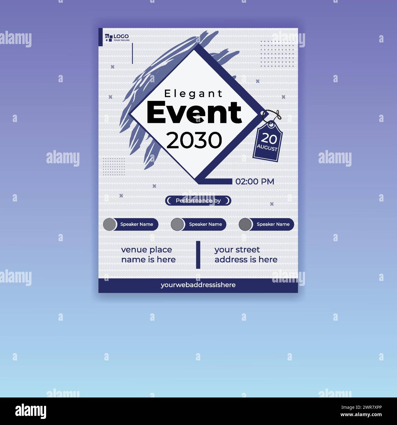 Elegantes Layout für Veranstaltungs-Flyer und Poster Stock Vektor