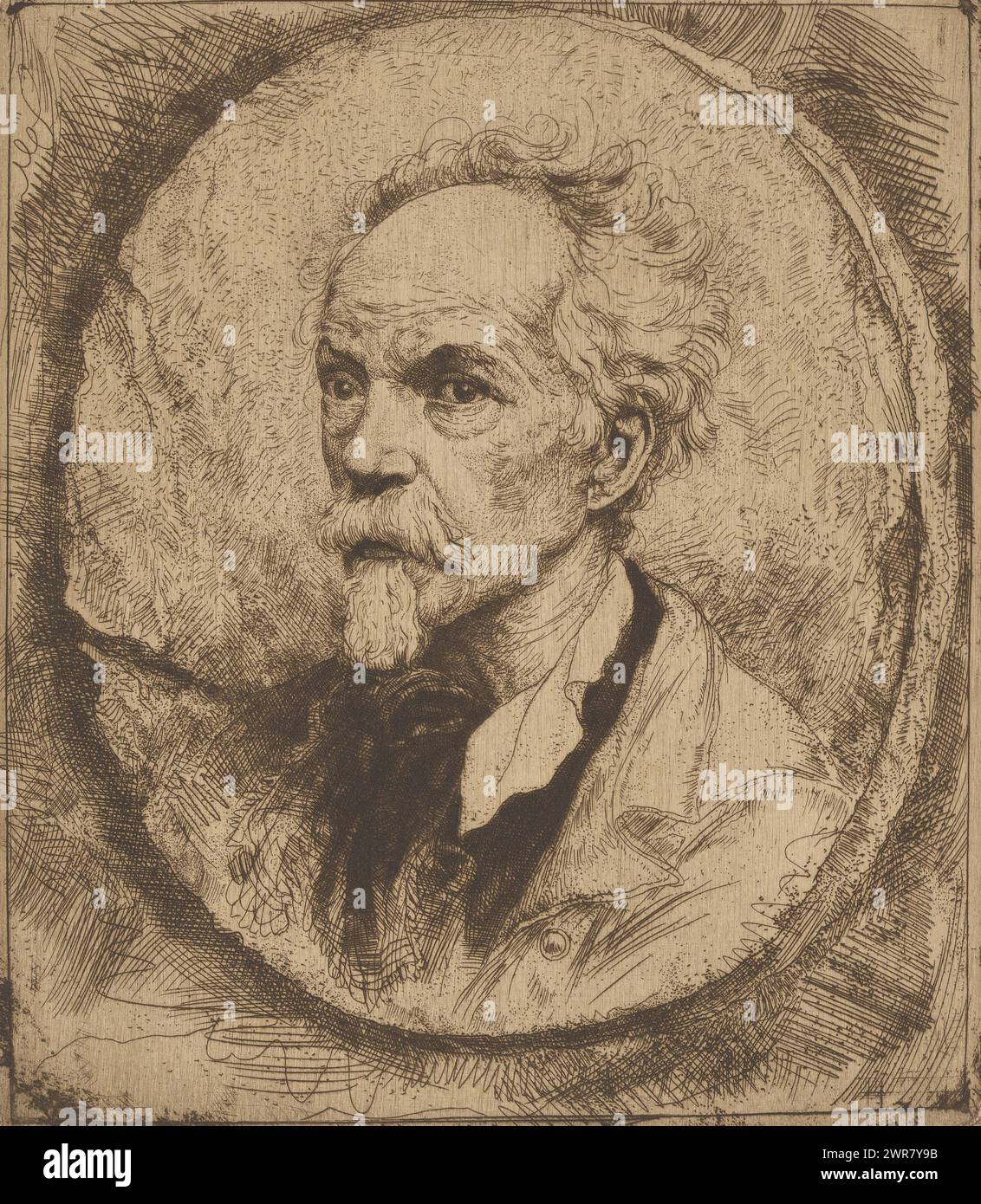 Porträt von Jean Théodore Joseph Linnig, Druckerei: Willem Linnig (II), 1852 - 1890, Papier, Ätzen, Trockenspitze, Höhe 201 mm x Breite 173 mm, bedruckt Stockfoto