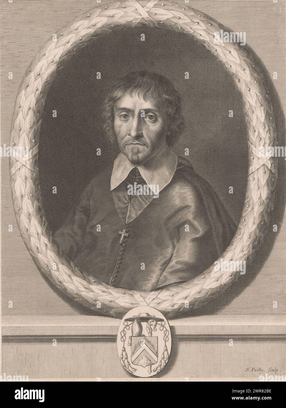 Porträt von Henri Arnauld, Druckerei: Francois de Poilly (I), 1632 - 1693, Papier, Gravur, Höhe 340 mm x Breite 256 mm, Druck Stockfoto