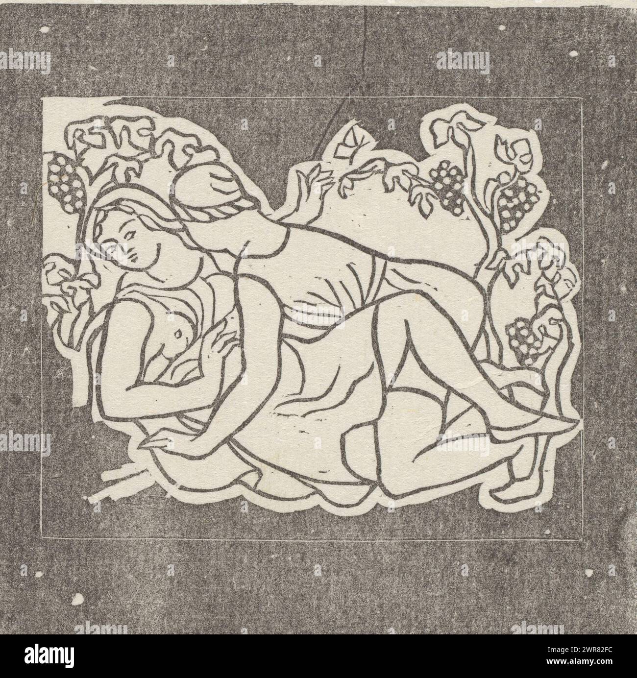 Daphnis und Chloe während der Ernte, Anhänger les vendanges (Originaltitel), Druckerei: Aristide Maillol, 1937, Papier, Höhe 198 mm x Breite 131 mm, Druck Stockfoto