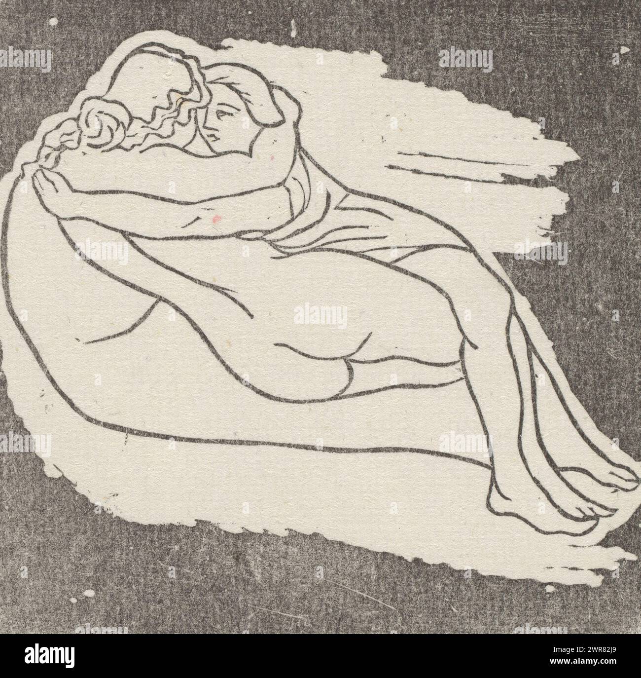 Daphnis und Chloë liegen zusammen, Ensemble Daphnis et Chloé couchés (Originaltitel), Druckerei: Aristide Maillol, 1937, Papier, Höhe 198 mm x Breite 131 mm, Druck Stockfoto