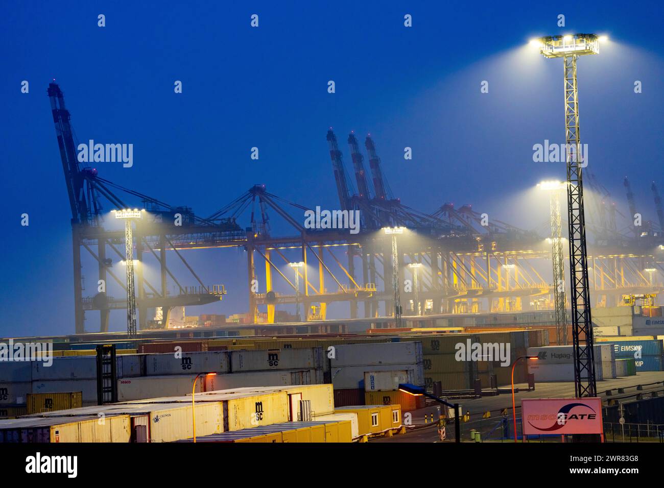 EUROGATE Containerterminal im Überseehafen Bremerhaven, Niedersachsen Stockfoto