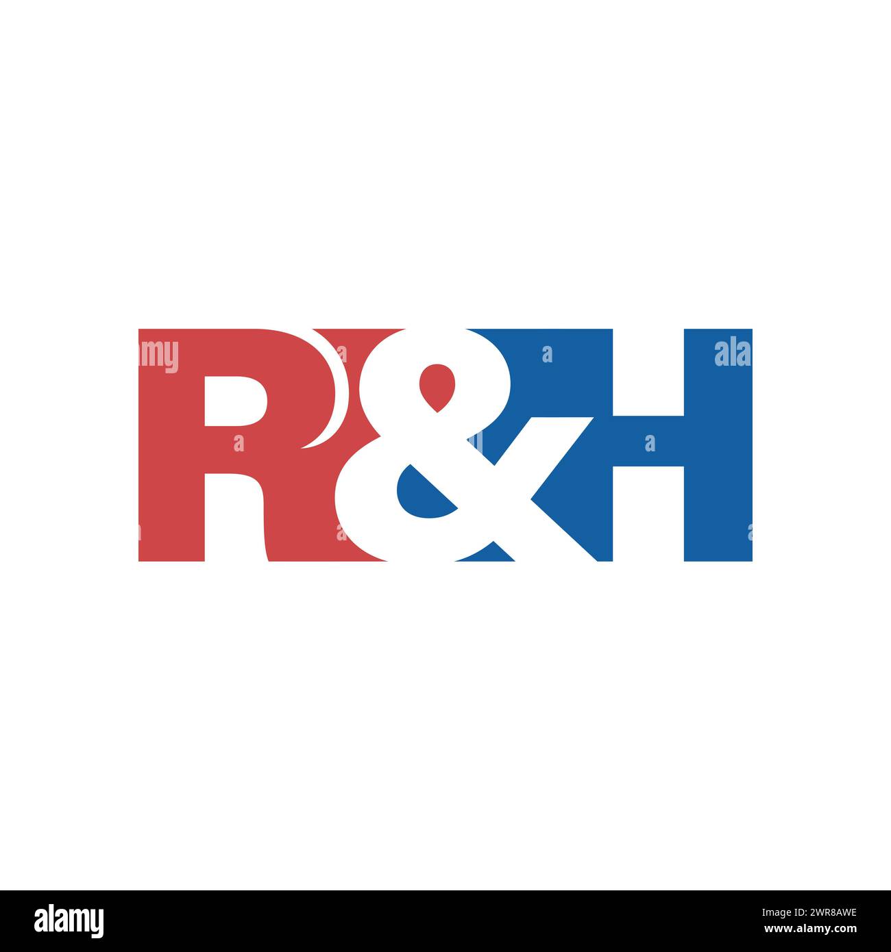 R&H-Anfangslogo. Amperand-Monogramm-Logo. R&H-Anfangslogo. Ornament Amperand und Monogramm Firmenlogo Stock Vektor
