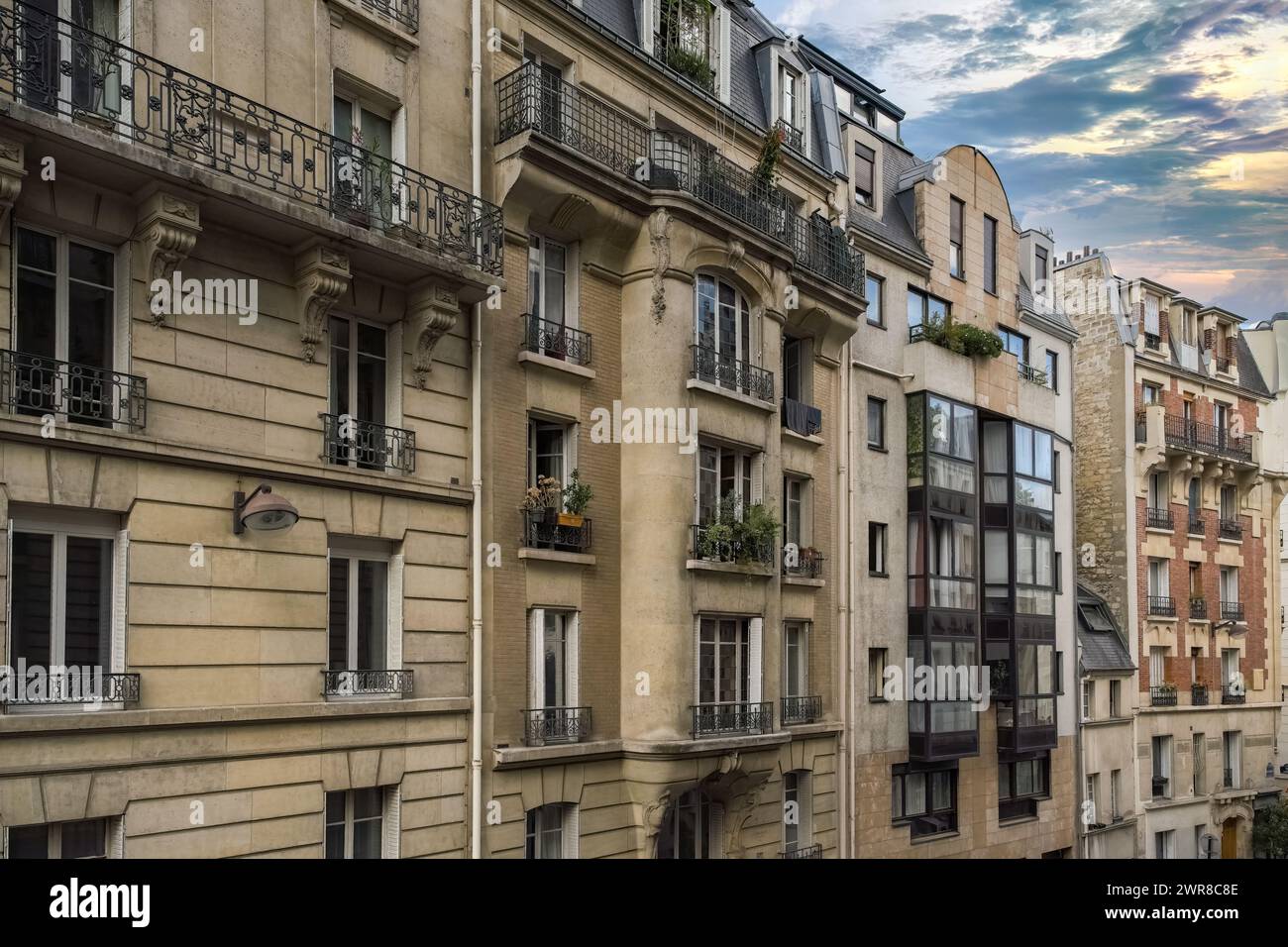 Paris, wunderschönes Gebäude Boulevard de Port-Royal, im 5e Arrondissement, einem Luxusviertel Stockfoto