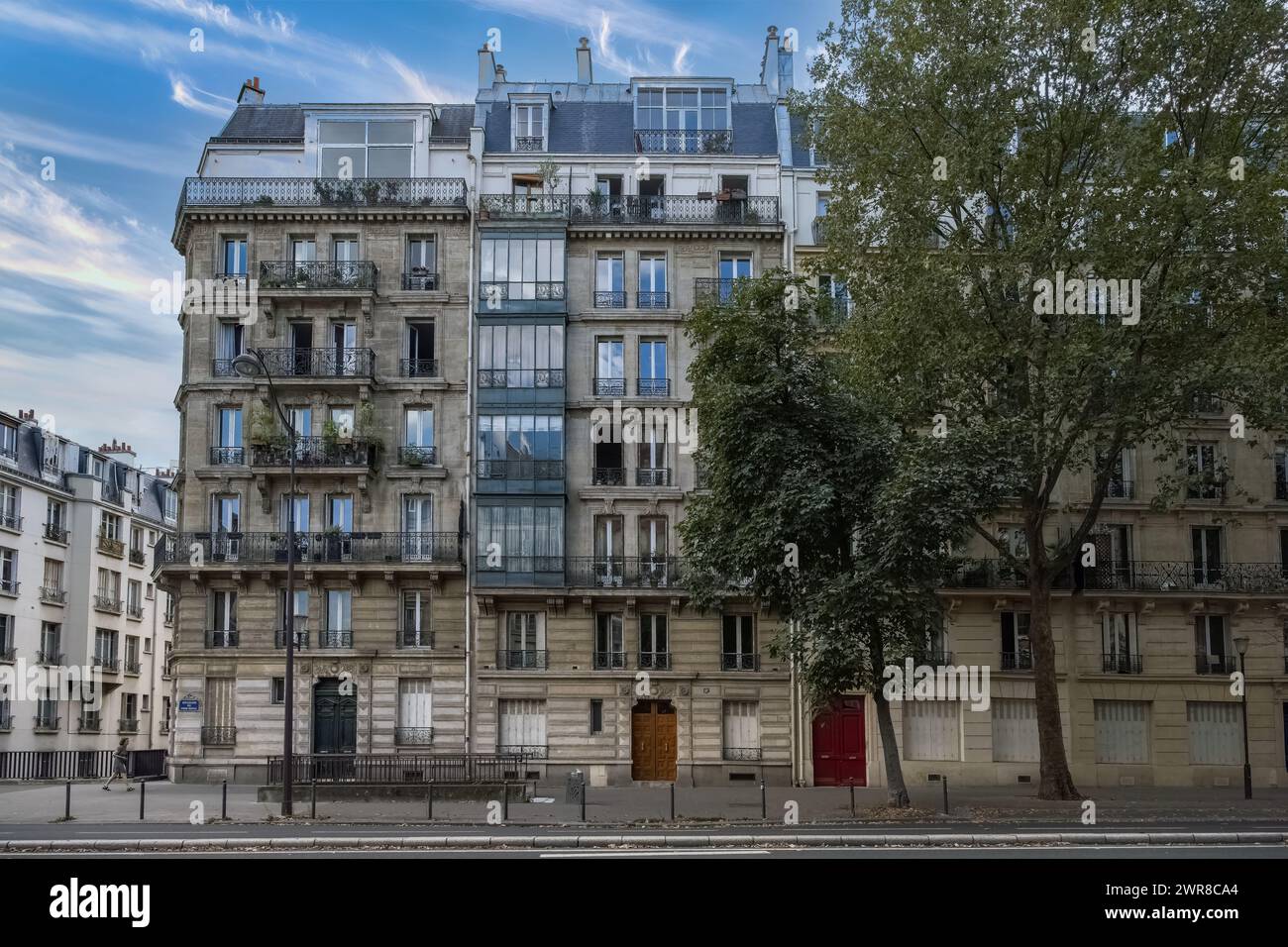 Paris, wunderschönes Gebäude Boulevard de Port-Royal, ein Luxusviertel Stockfoto