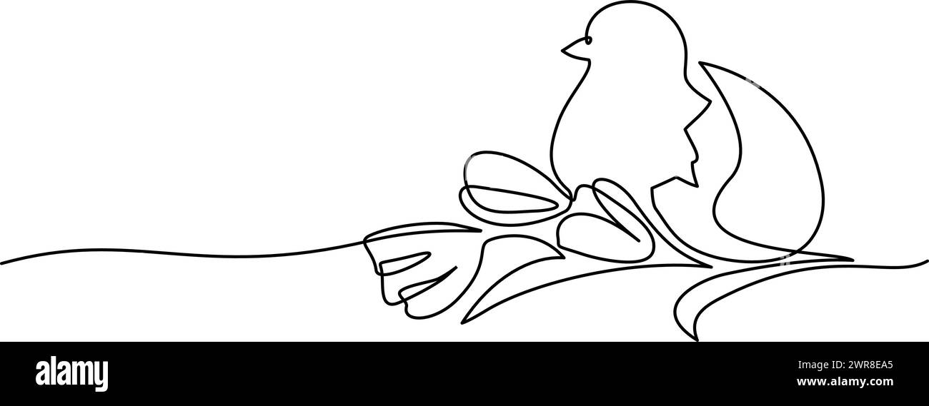 Frohe Osterfrühlingsdekoration. Ostereier, Küken und Blumen. Stock Vektor