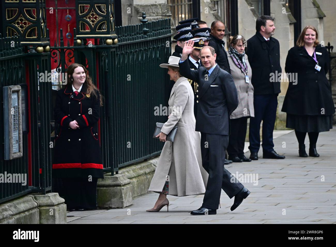 Westminster Abbey, LONDON, ENGLAND, 11. MÄRZ 2024. Prinz Edward, Duke of Edinburgh und Sophie, Duchess of Edinburgh, nehmen an den Feierlichkeiten zum Commonwealth Day in London Teil. Credit: Siehe Li/Picture Capital/Alamy Live News Stockfoto