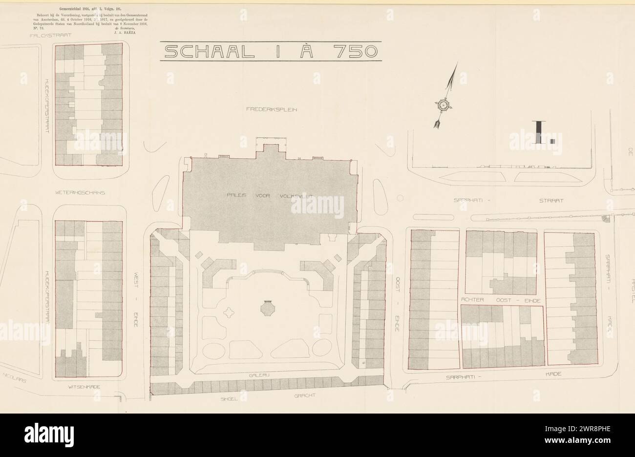 Karte des Palastes der populären Industrie, Druckerei: Anonym, 1916, Papier, Höhe 404 mm x Breite 648 mm, Druck Stockfoto