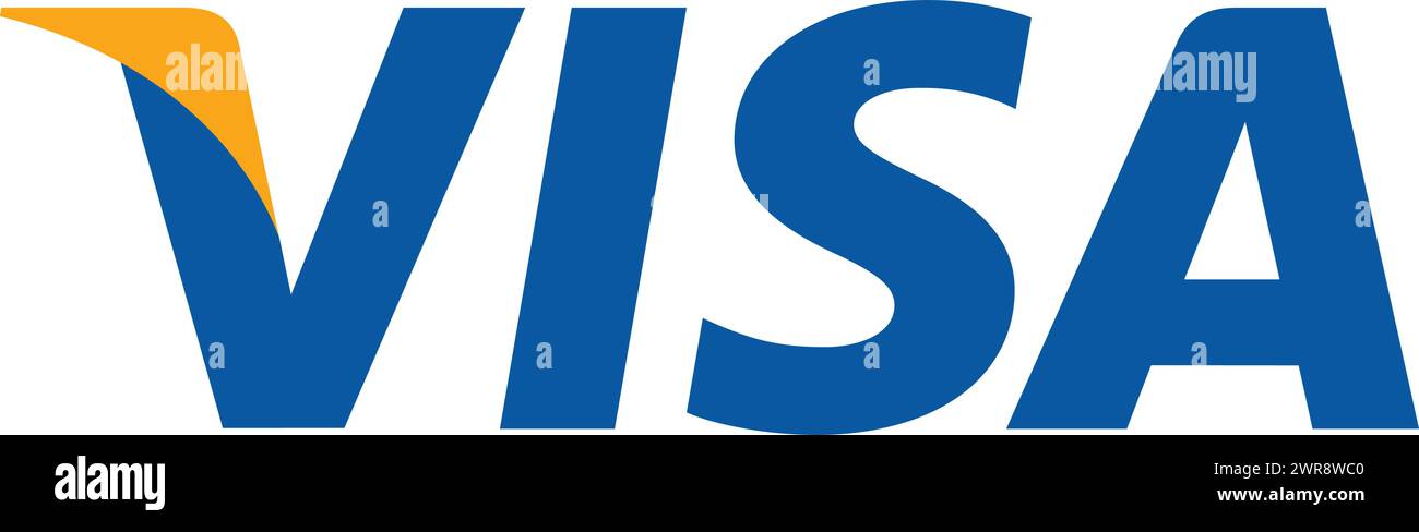 Visa Logo, Global Payment System, Payment Getaway Symbol, Visa Geldkarte, Plastikkarte, Debitkarte, Kreditkarte Stock Vektor