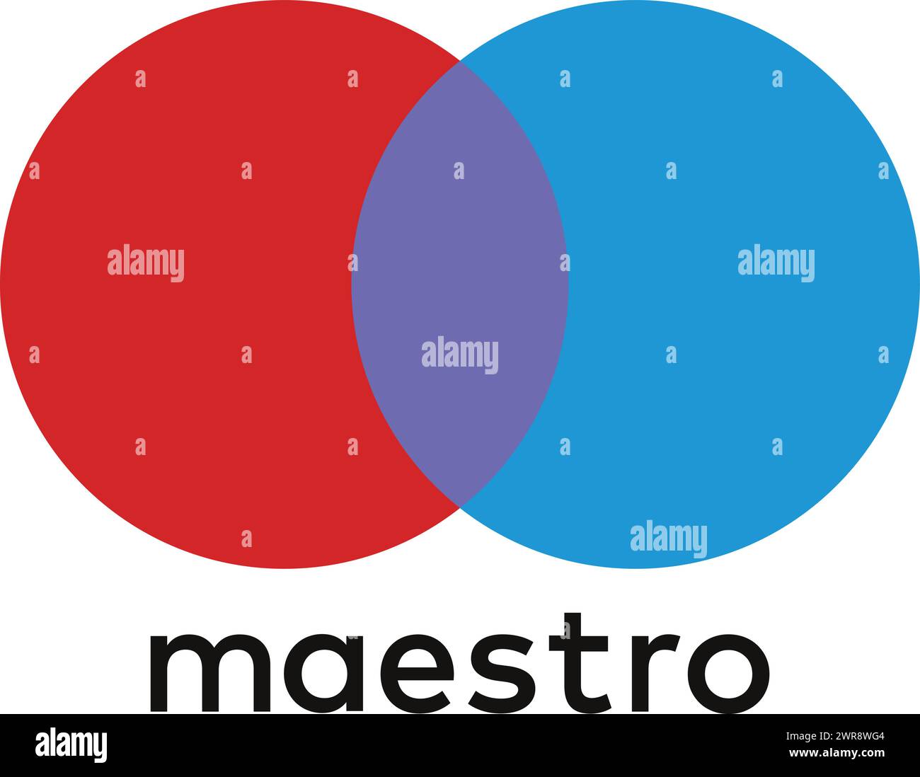 Maestro Logo, Global Payment System, Payment Getaway Symbol, Maestro Geldkarte, Plastikkarte, Debitkarte, Kreditkarte Stock Vektor