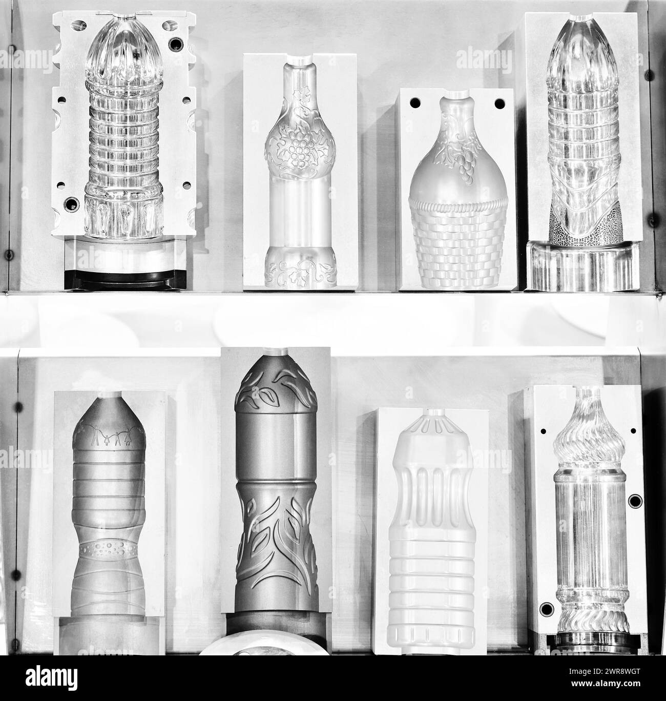 Form der Blasformmaschine zur Herstellung von Kunststoffflaschen Stockfoto